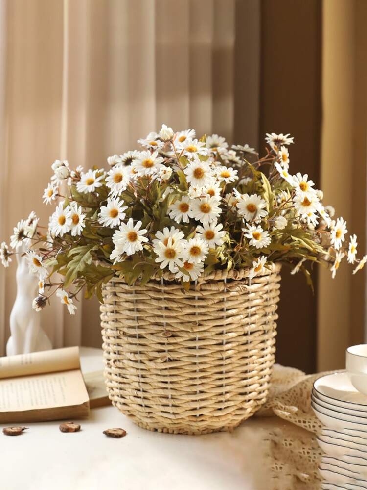 1PC/3pcs 人造花欧式雏菊花束，家居花瓶装饰，餐厅，卧室，插花，婚礼，新娘手捧花，腕花，胸花 DIY 材料，生日派对装饰材料，情人节新年礼物，情人节，礼物 - 彩色 - 查看 5