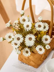 1PC/3pcs Artificial Flowers European Style Daisy Bouquet, Home Vase Decoration, Dining Room, Bedroom, Flower Arrangement, Wedding, Bride Holding Flower, Wrist Flower, Chest Flower DIY Material, Birthday Party Decoration Material, Valentine'S Day New Year Gifts, Valentine Day, Gift - Multicolor - View 6