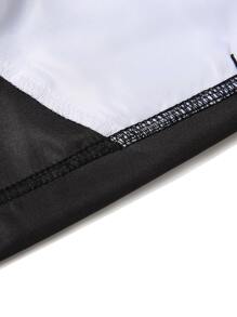 Manfinity Swimmode Hombres Shorts de natación unicolor de cintura con cordón - Negro - Ver 3