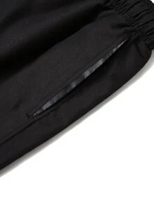 Manfinity Swimmode Hombres Shorts de natación unicolor de cintura con cordón - Negro - Ver 4