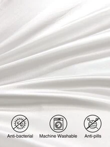 1 vỏ chăn Taffeta màu trơn, vải Polyester Taffeta, thiết kế 4 góc, thích hợp cho phòng ngủ, du lịch, ký túc xá (Bộ đồ giường ký túc xá cho bé trai/bé gái) - trắng - Xem 2