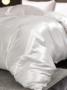 1 vỏ chăn Taffeta màu trơn, vải Polyester Taffeta, thiết kế 4 góc, thích hợp cho phòng ngủ, du lịch, ký túc xá (Bộ đồ giường ký túc xá cho bé trai/bé gái) - trắng - Xem 5