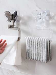 1pc Random Butterfly Towel Rack, Plastic Self Adhesive Towel Holder For Bathroom - Multicolor - View 2