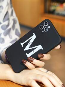 Letter Graphic Phone Case - Black and White - View 2