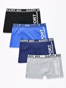 Calzoncillos con bordado de letras para niños preadolescentes - Multicolor - Ver 1