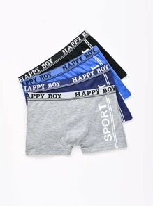 Calzoncillos con bordado de letras para niños preadolescentes - Multicolor - Ver 3