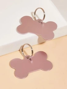 2pcs Bone Design Pet ID Tag - Baby Pink - View 1
