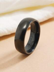 Anillo minimalista de acero inoxidable - Negro - Ver 1
