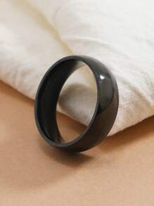 Anillo minimalista de acero inoxidable - Negro - Ver 4