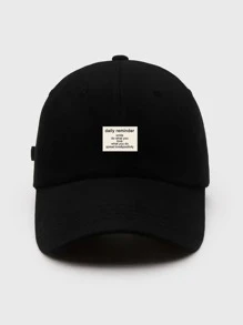 Gorra de béisbol con etiqueta de letras para hombre de estilo urbano - Negro - Ver 1