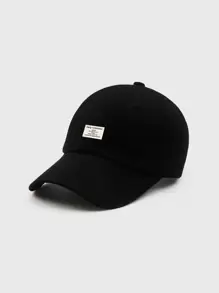 Gorra de béisbol con etiqueta de letras para hombre de estilo urbano - Negro - Ver 2