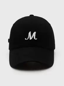 男士微笑臉數字印花帽，街頭風格 - 黑色 - 查看 2