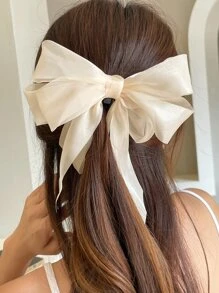 DAZY Bow Decor Hair Clip - Beige - View 2