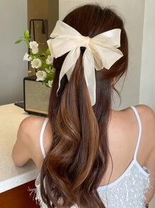 DAZY Bow Decor Hair Clip - Beige - View 3
