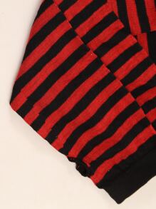 ROMWE Goth Striped Print Fingerless Glovesy2k - Multicolor - View 3