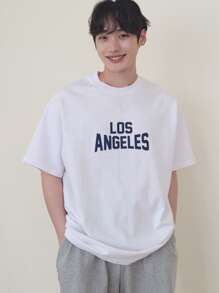 DAZY Men Cotton Letter Graphic Tee - White - View 2