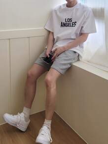 DAZY Men Cotton Letter Graphic Tee - White - View 3