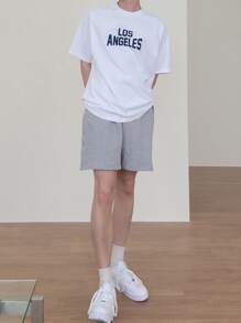 DAZY Men Cotton Letter Graphic Tee - White - View 7