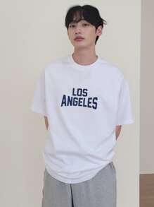 DAZY Men Cotton Letter Graphic Tee - White - View 8
