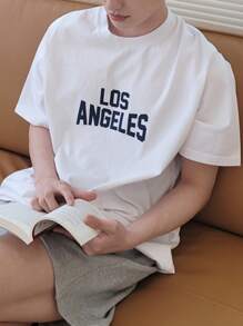 DAZY Men Cotton Letter Graphic Tee - White - View 9