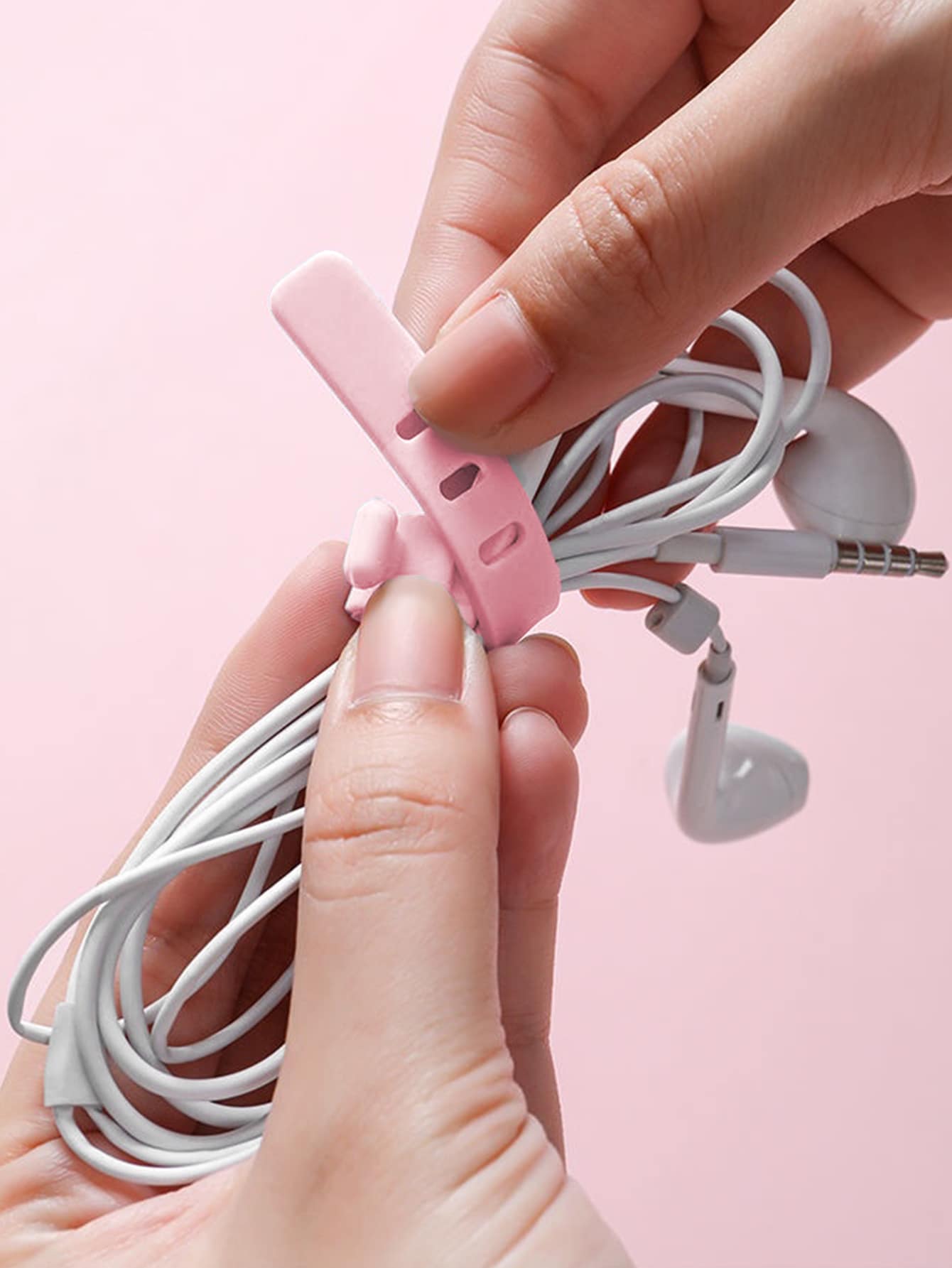 Bộ tổ chức cáp silicon 1 mảnh - Hồng - Xem 1