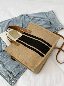 2入組雙色單肩手提包帶錢包，書包套裝適合畢業生、青少年女孩、大一、大二、大三和大四學生、大學和高中 - 彩色 - 查看 6