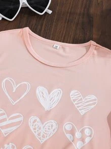 Niñas Camiseta con estampado de corazón - Rosa Pálido - Ver 4