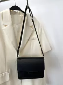 Lightweight,Business Casual Mini Minimalist Flap Square Bag For Teen Girls Women College Students,Rookies & White-collar Workers Perfect for Office,College,Work ,Business,Commute,Outdoors, Travel, Outings - Black - View 5