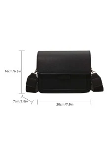 Lightweight,Business Casual Mini Minimalist Flap Square Bag For Teen Girls Women College Students,Rookies & White-collar Workers Perfect for Office,College,Work ,Business,Commute,Outdoors, Travel, Outings - Black - View 4