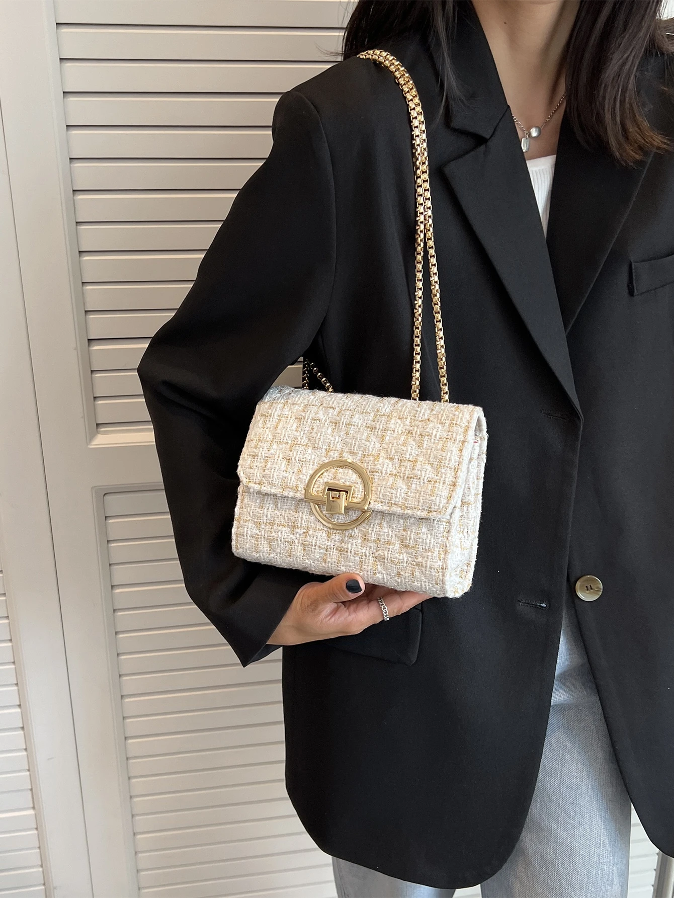 Chanel tweed bag dupe