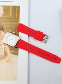 Correa de reloj de silicona 20mm unicolor - Rojo - Ver 2