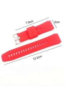 Correa de reloj de silicona 20mm unicolor - Rojo - Ver 3