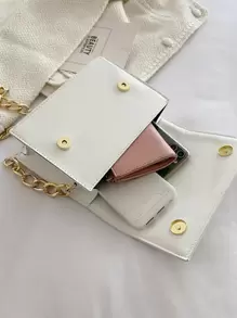 女士单肩包、链条包、迷你方包、绗缝包、轻便迷你包，适合通勤、休闲、日常搭配、约会、工作、学生等各种场合。 - 白色 - 查看 4