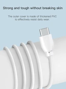 6A快速充電Type-C數據線，超級柔軟的充電線，廣泛兼容 - 白色 - 查看 4