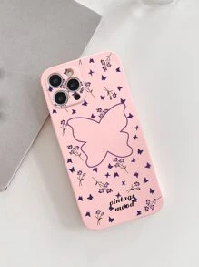 Funda para móvil con estampado de mariposa con agarre de teléfono sobresaliente - Multicolor - Ver 4