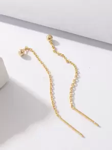 極簡風格耳線 - 金黃色 - 查看 2