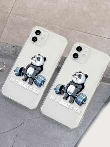 苹果健身房熊猫举重熊透明手机壳适用于 iPhone15/15Plus/15Pro/15Promax - 彩色 - 查看 5