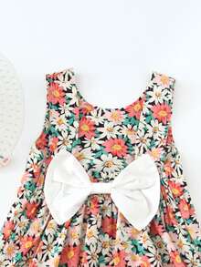 Đầm bé gái Nơ trước Hoa Boho - Nhiều màu - Xem 3