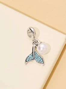 Colgante De Bricolaje De Aleación De Cola De Pez De Estrás Y Perla Falsa - Multicolor - Ver 3