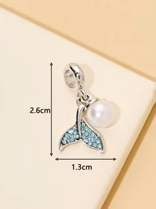 Colgante De Bricolaje De Aleación De Cola De Pez De Estrás Y Perla Falsa - Multicolor - Ver 4