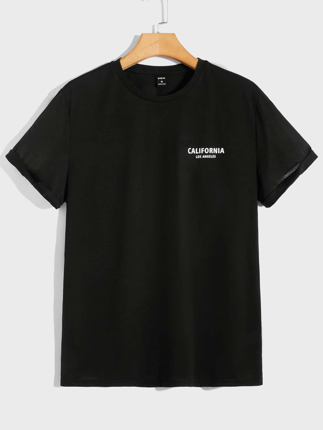 Manfinity VCAY Áo Phông Nam Phù Hợp Với Cổ Tròn Tay Ngắn Graphic Tee Los Angeles Thời Trang Nam Quần Áo Mùa Hè Đan Hàng Đầu - màu đen - Xem 1