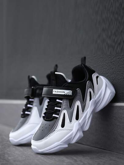 Boys Colorblock Lace-up Front Sneakers