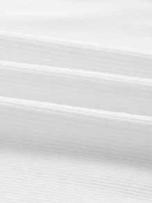 Bead Detail Tie Back Crop Tee - White - View 4