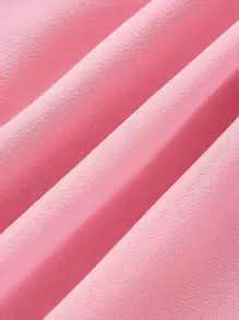 SHEIN ICON Halter Neck Backless Ruched Ruffle Trim Dress - Pink - View 3