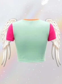 SHEIN ICON 90s Slogan & Figure Graphic Tee - Multicolor - View 2