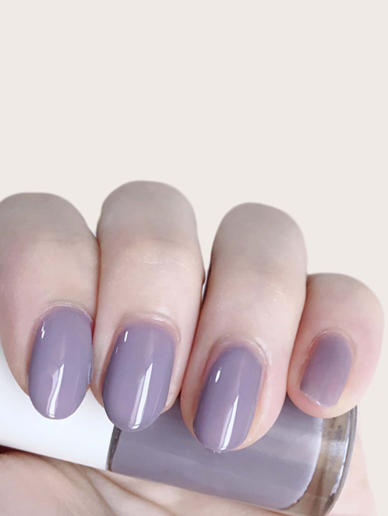 24Pcs/Set Frosted Purple Round Head False Nails + Jelly Glue + Mini Nail File For Diy Manicure Press On Nails Nail Supplies Nails - Purple - View 1