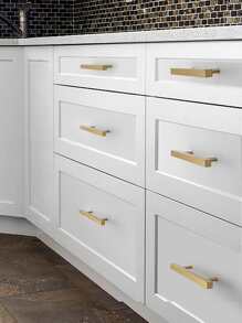 1pc Stainless Steel Drawer Pull, Gold Nordic Style Drawer Handle For Home - Gold - View 4