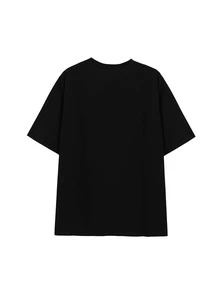 Letter & Star Pattern Tee - Black - View 2