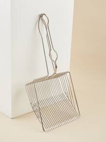 1pc Hollow Out Metal Cat Litter Shovel - Silver - View 2