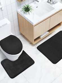 1pc Simple Soft Memory Foam Water Absorption Anti-Slip Bath Mat Or Toilet Mat Carpet Bathroom Kitchen Decor